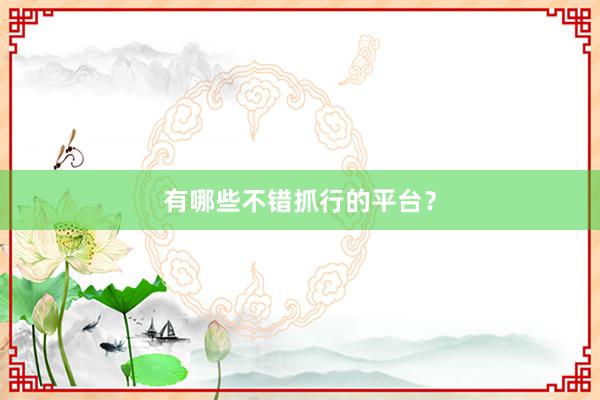 有哪些不错抓行的平台？